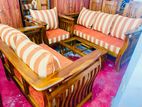 Teak Heavy 321 Sofa set with glass top stool code 654