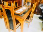 Teak Heavy 321 Sofa Set with Glass Top Stool Code 719