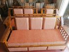 Teak Heavy 321 Sofa Set with Glass Top Stool Code 870