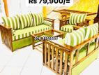 Teak Heavy 321 Sofa set with glass top stool code698