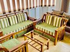 Teak Heavy 321 Sofa Set with Glass Top Stool