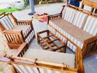 Teak Heavy 321 sofa Set with Glass Top Stool