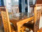 Teak Heavy 4ftx3ft Dining Table with 4 Chairs