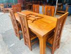 Teak Heavy 4inch Legs Modern Dining Table with 6 Chairs