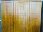 Teak Heavy 7ft Modern Three Door Wardrobe