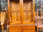 Teak Heavy Beeralu Legs Two Door Height Display Cupboard