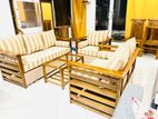 Teak Heavy Box 321 Sofa Set with Stool Code 6189