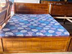 Teak Heavy Box Bed 6x5 And Easy Comfort Triple Layer Mattress