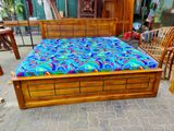 Teak Heavy Box Bed and Arpico Hybrid Mattress 72x60