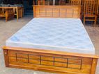 Teak Heavy Box Bed And Japanese Bonded Form Hybrid Plush Mattress 60x72