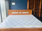 Teak Heavy Box Bed and Japanese Bonded Form Hybrid Plush Mattress 6x5
