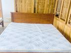 Teak Heavy Box Bed And Japanese Bonded Form Hybrid Plush Mattress 72x60