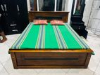 Teak Heavy Box Bed and Mattress 5*6ft Code 7299