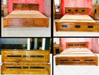 Teak Heavy Box bed and metters 5*6ft 6189