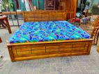 Teak Heavy Box Bed Arpico Hybrid Mattress--6x6--Th0510