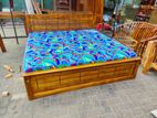 Teak Heavy Box Bed with Arpico Hybrid Mattress 72x72--//--