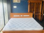 Teak Heavy Box Bed with Arpico Hybrid Mattress 72x72