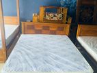 Teak Heavy Box Bed with Bonded Form Hybrid Plush Mattress 60x72