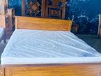 Teak Heavy Box Bed with Comfortable Hybrid Plush Mattress 72x72