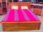 Teak Heavy Box Bed with Double Layer Mattress 60x72