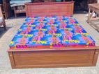 Teak Heavy Box Bed with Double Layer Mattress 60x72