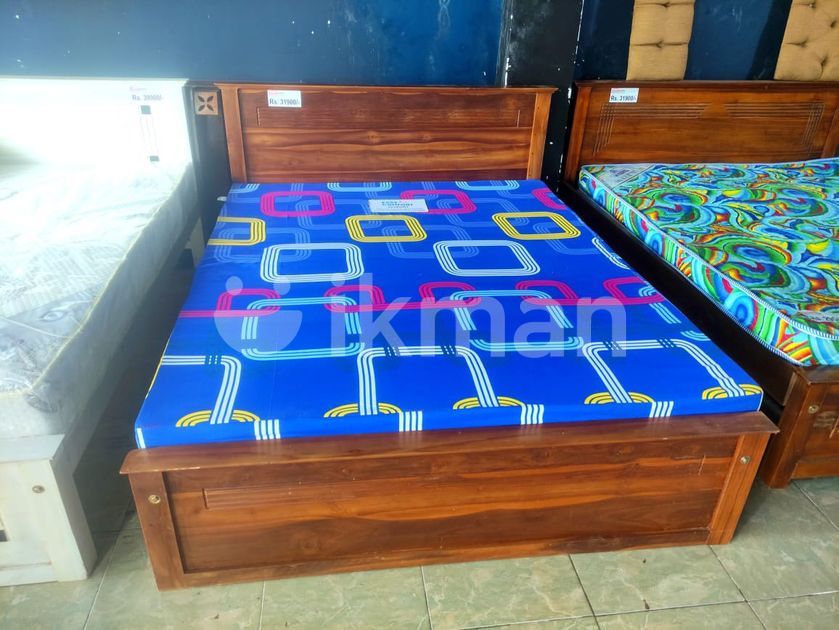 Teak Heavy Box Bed With Easy Comfort Mattress 60x72 for Sale Kaduwela