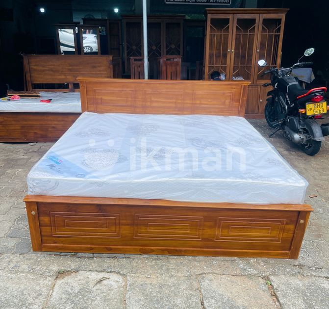 Teak Heavy Box Bed with Imperio Virus Guard Bonded Form Mattress 60x72