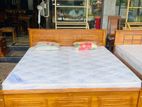 Teak Heavy Box Bed with Japanese Bonded Foam Hybrid Plush Mattress 6x6