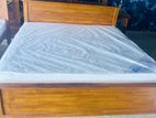 Teak Heavy Box Bed with Japanese Bonded Foam Hybrid Plush Mattress 6x6