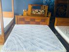 Teak Heavy Box Bed with Japanese Bonded Form Hybrid Plush Mattress 60x72