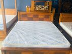 Teak Heavy Box Bed with Japanese Bonded Form Hybrid Plush Mattress 60x72