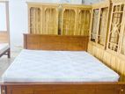 Teak Heavy Box Bed with Japanese Bonded Form Hybrid Plush Mattress 60x72