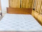 Teak Heavy Box Bed with Japanese Bonded Form Hybrid Plush Mattress 6x5