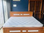 Teak Heavy Box Bed with Japanese Bonded Form Hybrid Plush Mattress 6x5::