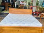 Teak Heavy Box Bed with Japanese Bonded Form Hybrid Plush Mattress 6x6