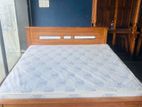 Teak Heavy Box Bed with Japanese Bonded Form Hybrid Plush Mattress 72x72