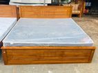 Teak Heavy Box bed with Japanese Bonded Form Hybrid Plush Mattress 72x72