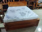 Teak Heavy Box Bed with Japanese Bonded Form Mattress 60x72