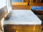 Teak Heavy Box Bed with Japanese Bonded Form Virus Guard Mattress 72x72