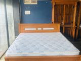Teak Heavy Box Bed with Japanese BondedForm Hybrid Plush Mattress 72x72