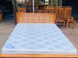 Teak Heavy Box Bed with Japanese Form Hybrid Plush Mattress 60x72