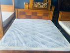 Teak Heavy Box Bed with Japanese Form Hybrid Plush Mattress 60x72