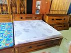 Teak Heavy Box Bed With Japanese Form Imperio Virus Guard Mattress 72x60