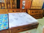 Teak Heavy Box Bed With Japanese Form Mattress 72x60