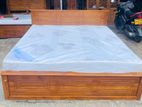 Teak Heavy Box Bed with Japanese Virus Guard Imperio Form Mattress 72x60