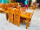 Teak Heavy Buffet Dining Table with 6 Chairs