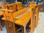 Teak Heavy Buffet Dinning Table with 6 Chairs