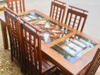 Teak Heavy Dining Table 6 Chairs Code 7288