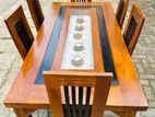 Teak Heavy Dining Table 6 Chairs Code 83837