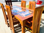 Teak Heavy Dining Table and 6 Chairs Co365de